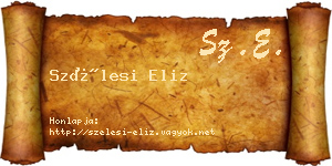 Szélesi Eliz névjegykártya